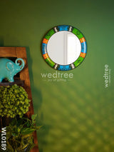 Mirrors - Hand Painted With Blue Green And Black Design 12Inches