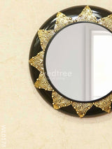 Mirrors - Polished Brass With Floral Design In Black Base Wl0180