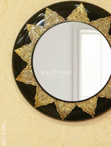 Mirrors - Polished Brass With Floral Design In Black Base Wl0180