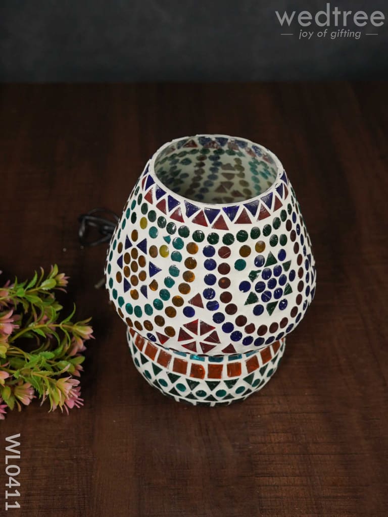 Mosaic Glass Table Lamp - 7 Inch Wl0411 Blue Pottery