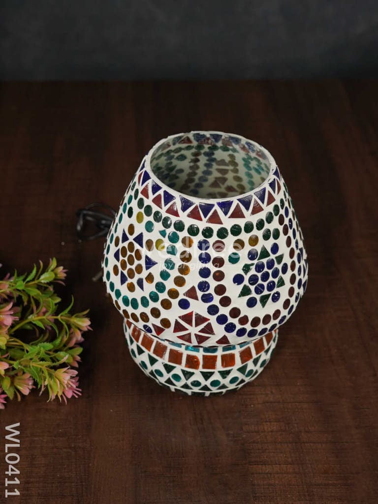 Mosaic Glass Table Lamp - 7 Inch Wl0411 Blue Pottery