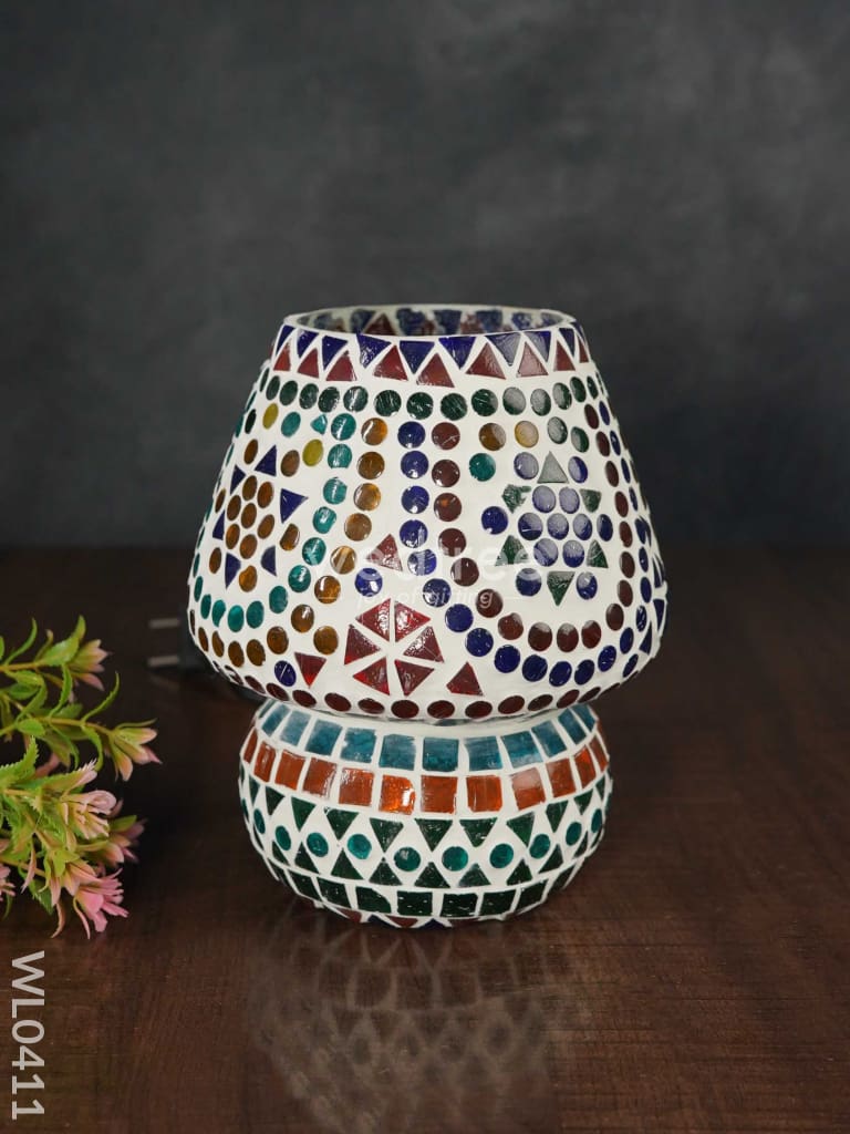 Mosaic Glass Table Lamp - 7 Inch Wl0411 Blue Pottery