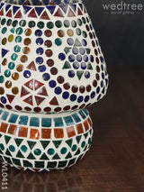 Mosaic Glass Table Lamp - 7 Inch Wl0411 Blue Pottery