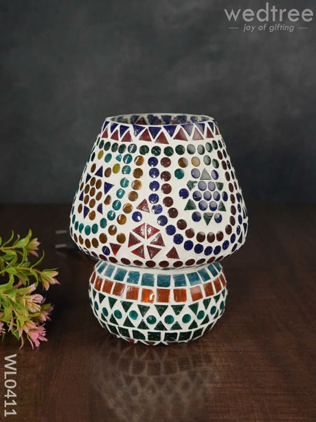 Mosaic Glass Table Lamp - 7 Inch Wl0411 Blue Pottery