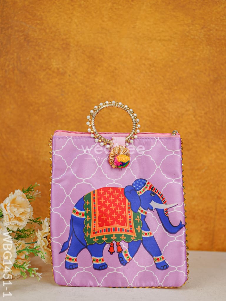 Multi Color - Elephant Digital Printed Hand Bags Wbg1451 Fabric Bags