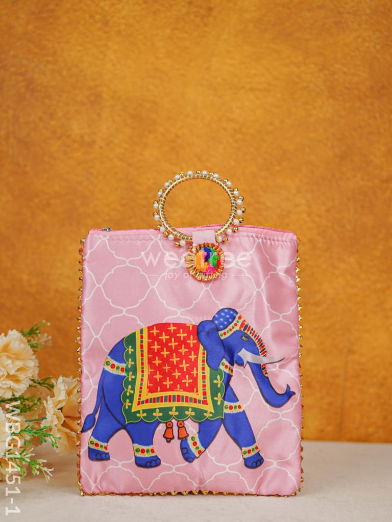 Multi Color - Elephant Digital Printed Hand Bags Wbg1451 Fabric Bags