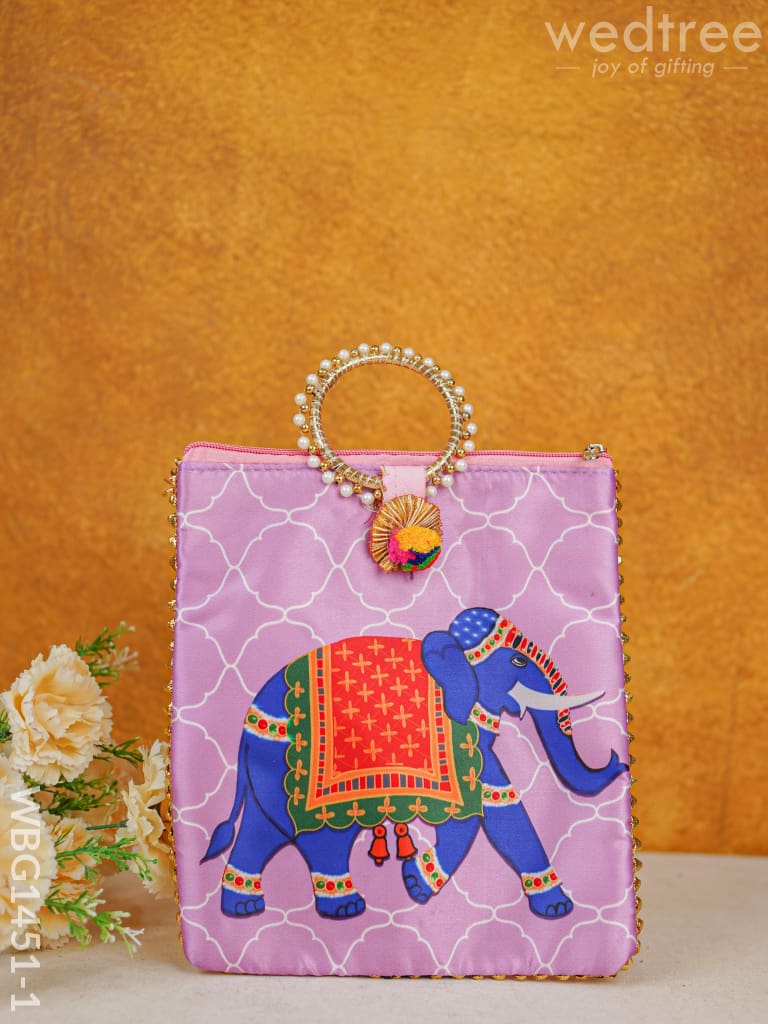 Multi Color - Elephant Digital Printed Hand Bags Wbg1451 Fabric Bags