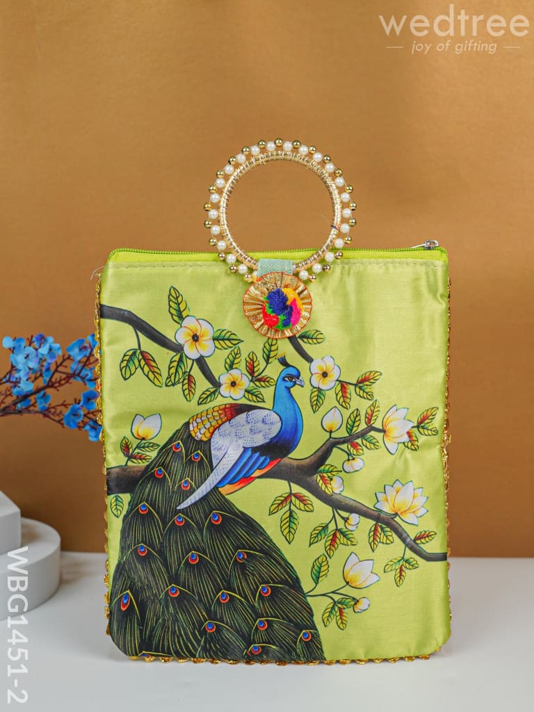 Multi Color - Digital Printed Hand Bags Wbg1451 Peacock