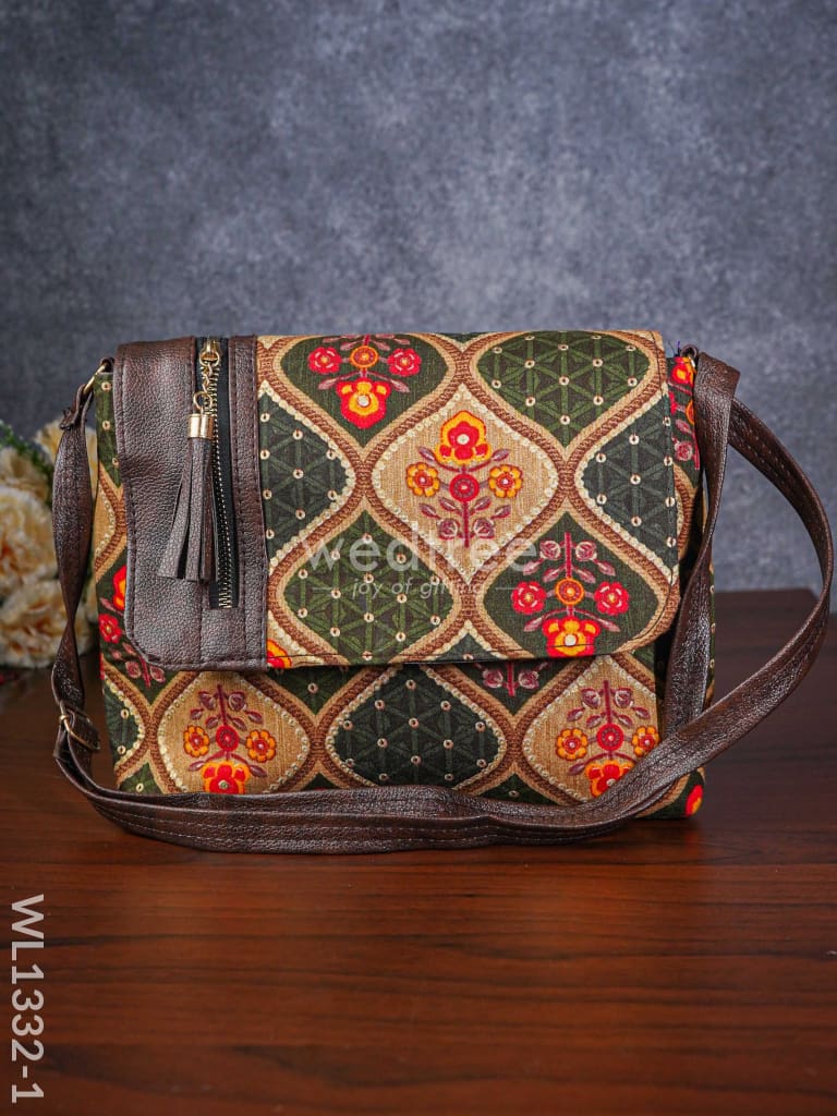 Multi-Color Fabric & Leather Sling Bag - Wl1332-1 Bags