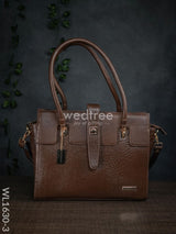 Leather Bag With Flip Lock - Wl1630 Brown Handbags