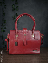 Leather Bag With Flip Lock - Wl1630 Red Handbags