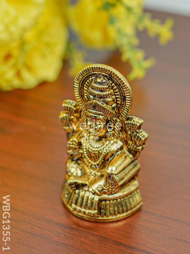 White Metal Lakshmi Idol-Gold Oxidized - Wbg1355-1 Figurine