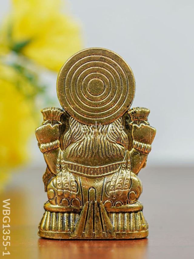 White Metal Lakshmi Idol-Gold Oxidized - Wbg1355-1 Figurine