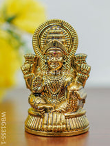 White Metal Lakshmi Idol-Gold Oxidized - Wbg1355-1 Figurine