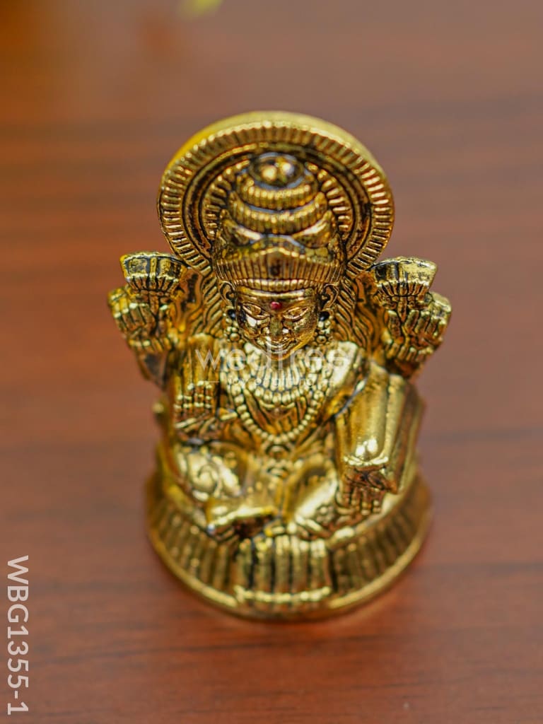 White Metal Lakshmi Idol-Gold Oxidized - Wbg1355-1 Figurine