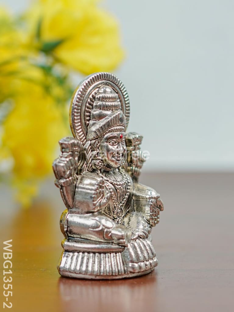 White Metal Lakshmi Idol-Silver Oxidized - Wbg1355-2 Figurine