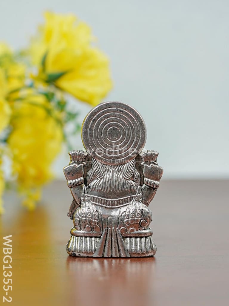 White Metal Lakshmi Idol-Silver Oxidized - Wbg1355-2 Figurine