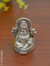 White Metal Lakshmi Idol-Silver Oxidized - Wbg1355-2 Figurine