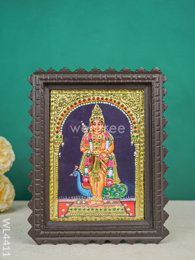 Murugan Photo Frame With Tanjore Art Work - Flat (Gold Foil) 8 X 6 Inch Wl4411 Painting