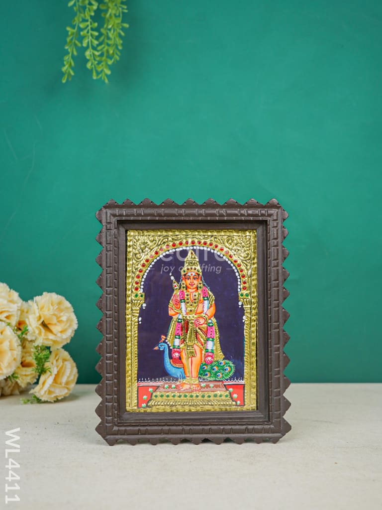 Murugan Photo Frame With Tanjore Art Work - Flat (Gold Foil) 8 X 6 Inch Wl4411 Frames