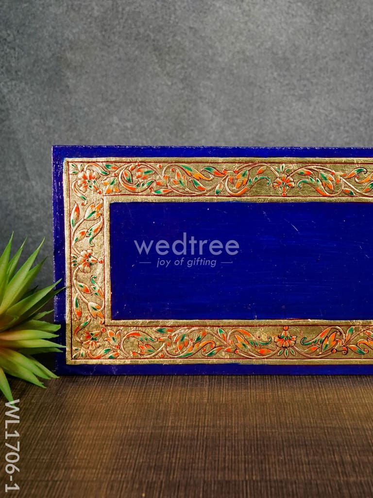 Antique Name Plate - Hand Painted 6X12 Blue Wl1706-1 Portraits