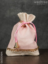 Netted String Bags With Golden Lace And Bells -(5 X 7 ) Inches - Wbg0293