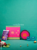 New Year Hamper 9 - Kanjivaram Box Candle Holder And Dry Fruit Wh0043 Hampers