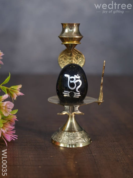 Om Shivling With Brass Stand - Wl0035 Figurines