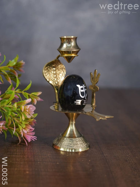 Om Shivling With Brass Stand - Wl0035 Figurines