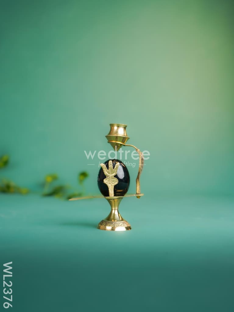 Om Shivling With Brass Stand - Wl2376 Figurines Rg