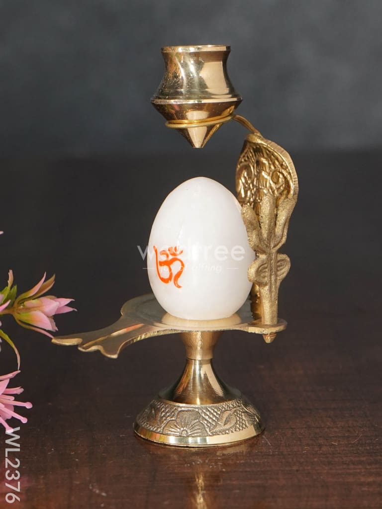 Om Shivling With Brass Stand - Wl2376 Figurines