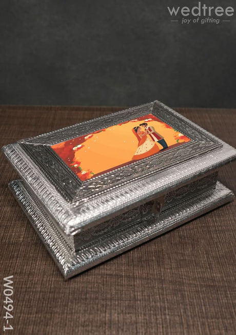 Oxidised Dry Fruit Photo Box - Medium 5 X 7 Inch W0494