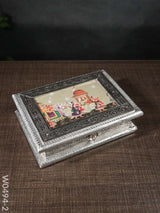 Oxidised Dry Fruit Photo Box - Medium W0494 With Wedding Themed Palaque Image W0494-2