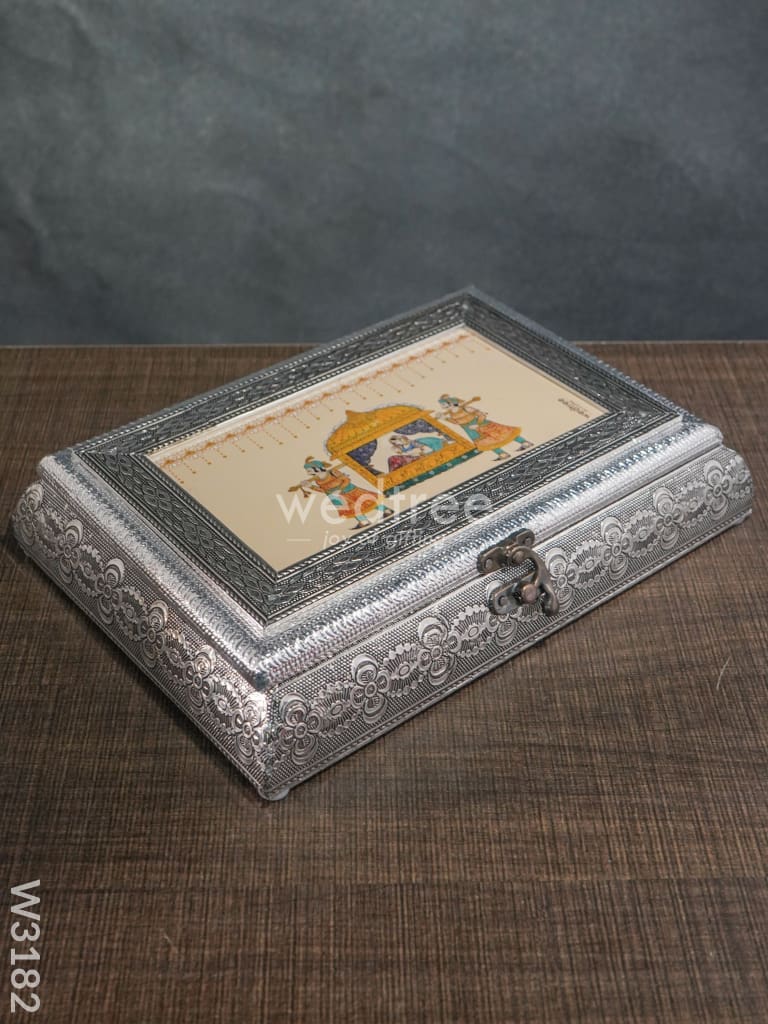 Oxidised Dry Fruit Photo Box Rectangle Shaped Medium - 10X7 Inch W3182