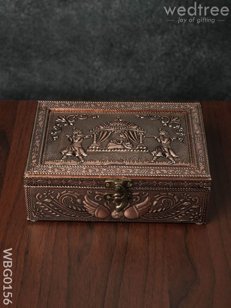 Oxidised Embossed Dry Fruit Box [7X5] - Wbg0156