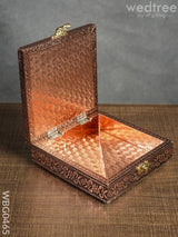 Oxidised Embossed Dry Fruit Box - Elephant Copper Finish (6X6) Wbg0465