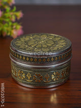 Gold Oxidised Poori Box - Wbg1070 Silver Utensils