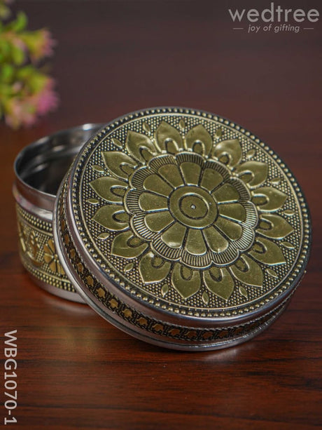 Gold Oxidised Poori Box - Wbg1070 Utensils