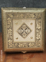 Oxidised Golden Dry Fruit Box With Floral Design - 8X8 Inches Wbg0135