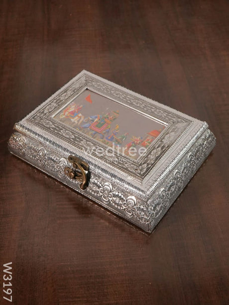 Oxidised Photo Box Rectangle Shaped Small - 8X6 Inch W3197 Dry Fruit Box