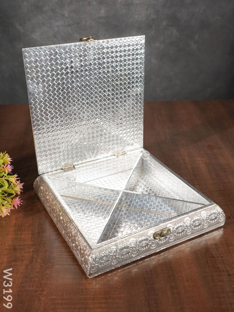 Oxidised Photo Box Square Shaped Medium - W3199 Dry Fruit Box