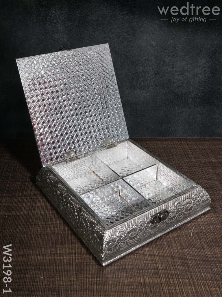 Oxidised Photo Box Square Shaped Small - W3198 Dry Fruit Box