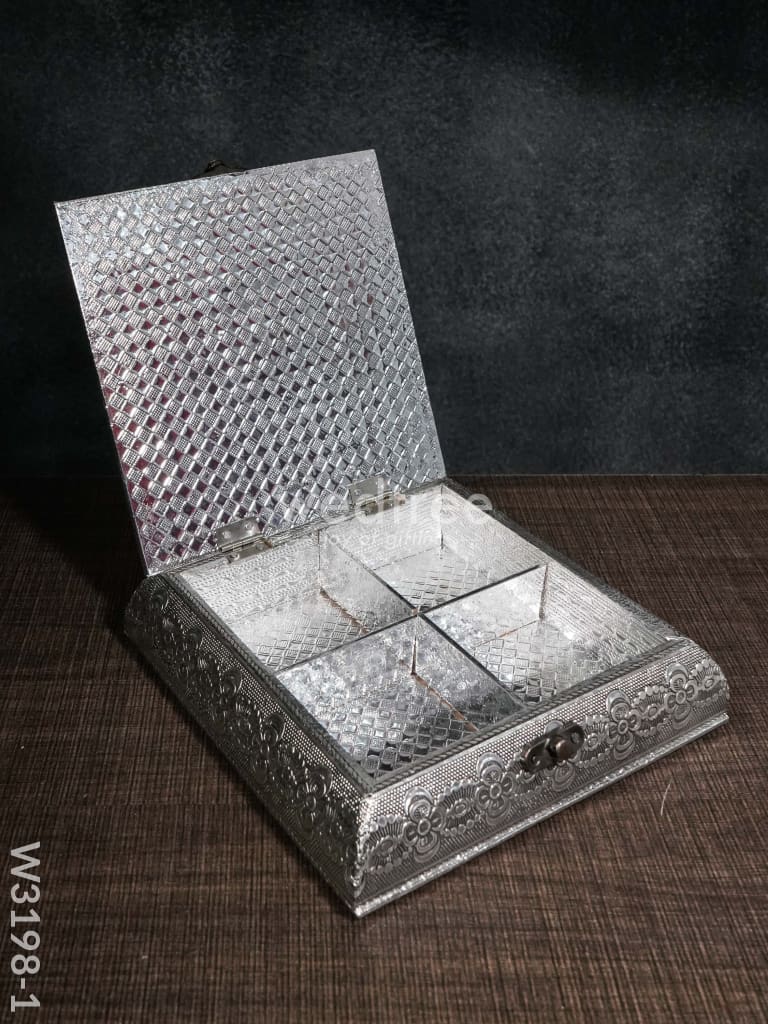 Oxidised Photo Box Square Shaped Small - W3198 Dry Fruit Box