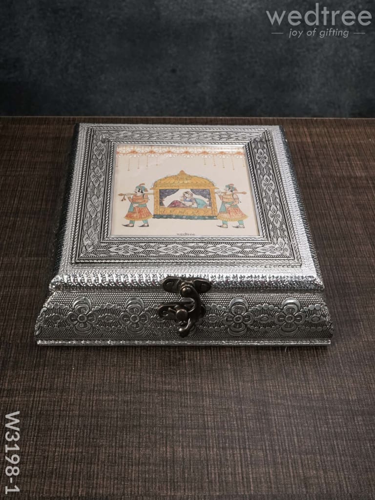 Oxidised Photo Box Square Shaped Small - W3198 Dry Fruit Box