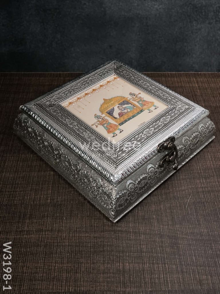 Oxidised Photo Box Square Shaped Small - W3198 W3198-1 Dry Fruit Box