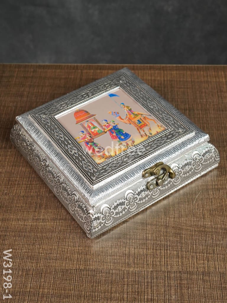 Oxidised Photo Box Square Shaped Small - W3198 Dry Fruit Box