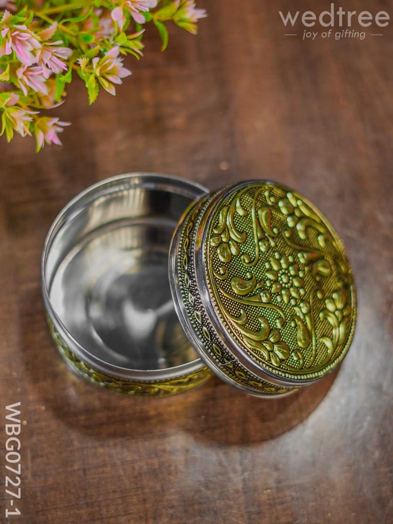 Oxidised Poori Box - 4 Inch Wbg0727 Utensils