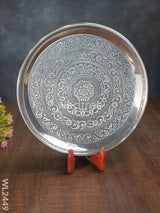 Oxidised Round Plate - 10 Inch Wl2449 Meenakari Trays & Plates