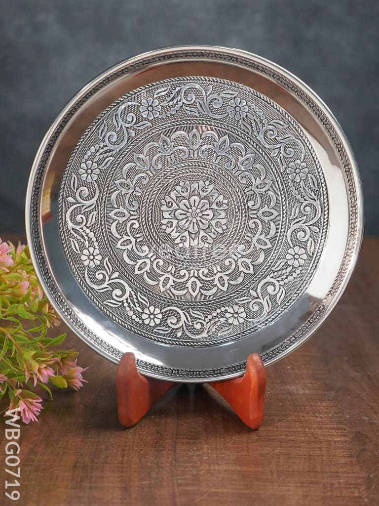 Oxidised Round Plate - 8 Inch Wbg0719 Trays & Plates