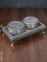 Oxidized Box With Tray (Set Of 2) - Wl2306 Meenakari Others